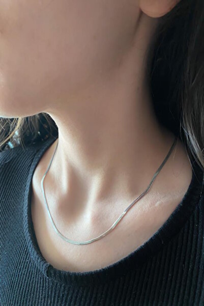 DEMOKAN Kadın Kolye 316l Çelik İnce 2mm 45cm Kararmaz İtalyan Zincir Kolye