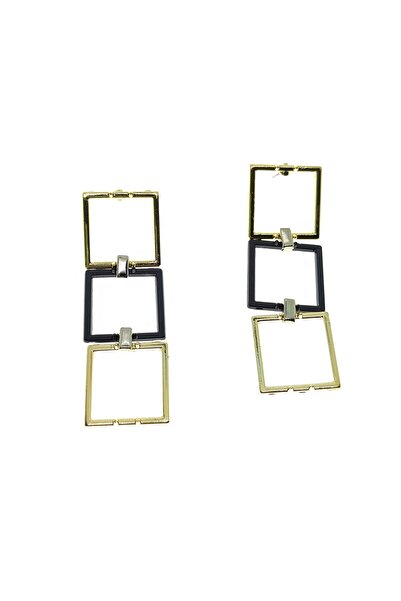 X-Lady Accessories Altın Renk Kare Model Şık Sallantılı Küpe - 2210