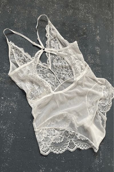 Gece İncisi Elegance Ecru Lace Bodysuit
