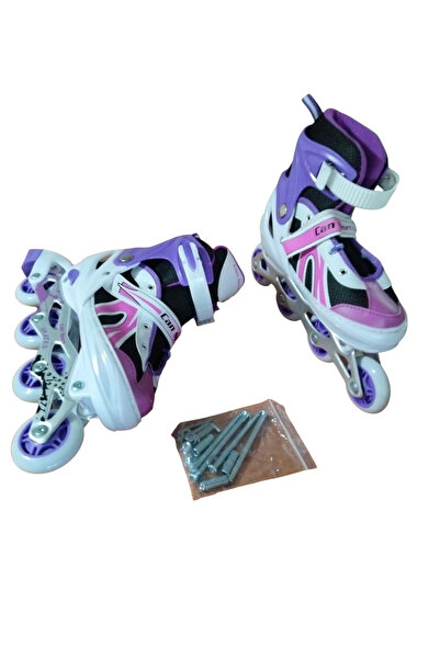 CANSPORT Konsep Can Sport Purple Lighted Adjustable Practice Skating and Protection Set