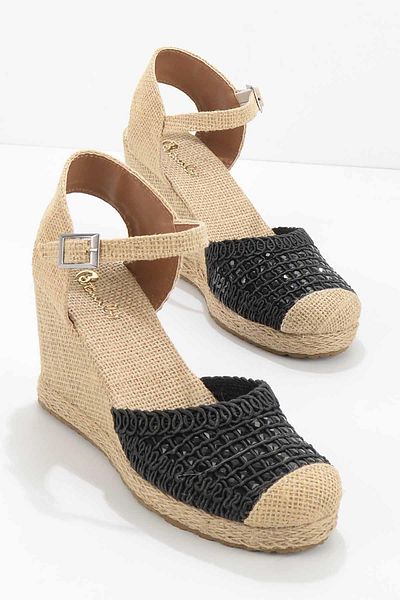 Bambi Black Women's Wedge Heeled Shoes K 01874012102