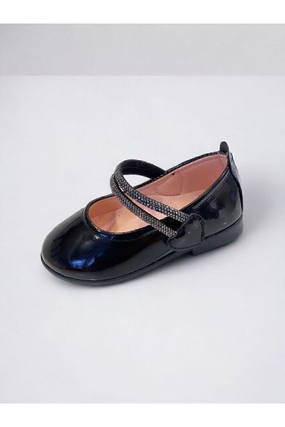 PATİK BEBE Girl's Black Color Stone Orthopedic Ballerinas