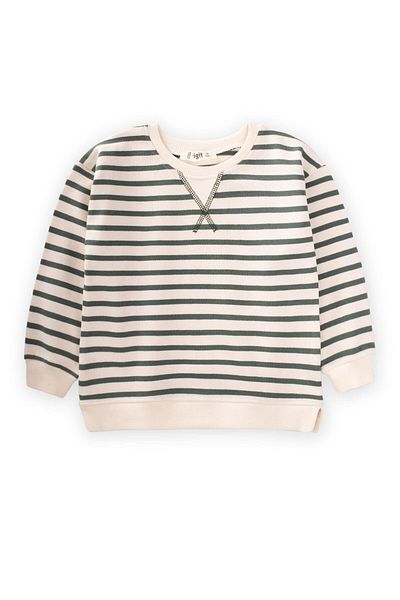 Cigit Striped Knitwear Sweater 2-10 Years Khaki Green