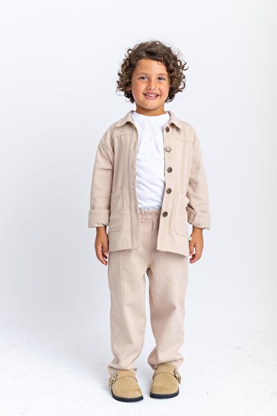 Cigit Beige Gabardine Jacket - 2-7 Years