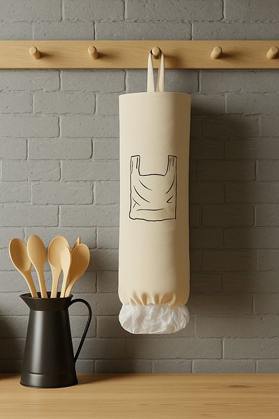 Paris Home Bag Holder – Bag Organizer, Bag Basket, Kitchen Bag Organizer Cream