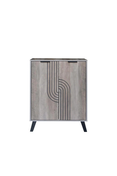 Generic 4-Tier Shoe Organizer with 2 Doors - Malaysian Wood