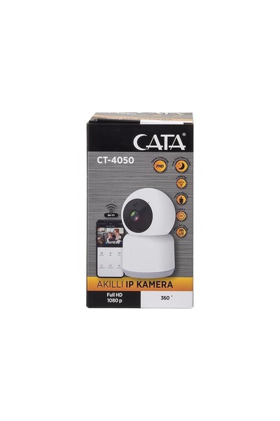 Cata CT-4050 Akıllı 360° WiFi Güvenlik Kamerası Full HD 1080P Gece Görüşlü, Ses ve Hareket Algılamal