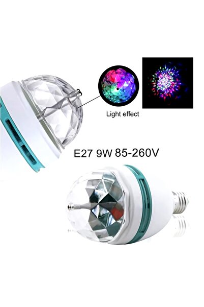 Cata RGB Renkli LED Döner Başlıklı Disko Topu Ampul 3W priz duy dahil E27 Düğün Dernek Eğlence Dans Disko