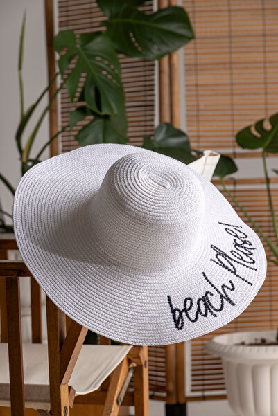 Luminos Butik Plaža Molim Vezena Beli Slamnati Šešir Hsr2029