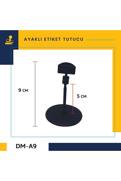 DamgaMarket Plastic, Standing Label Holder, Black 9 Cm - 10 Pieces