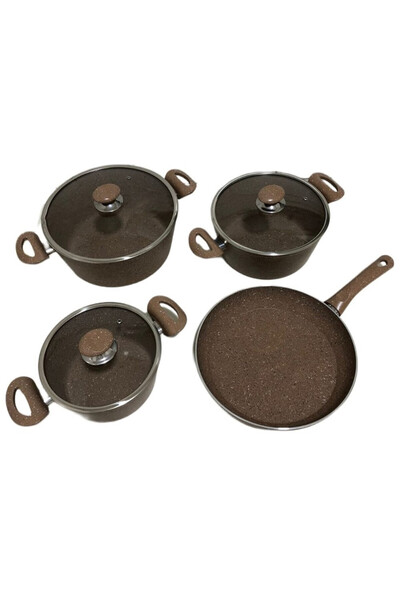 Generic 14 Piece Turkish Granite Cookware Set with High Quality Stainless Steel Lid