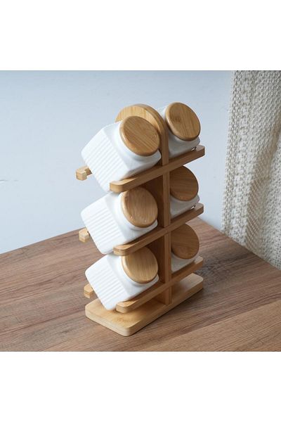 Generic 6 Pieces Spice Set with Wooden Holder