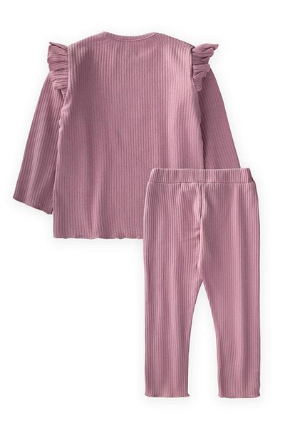 Cigit Label Detailed Seasonal Girl Suit 1-10 Years Old Lilac