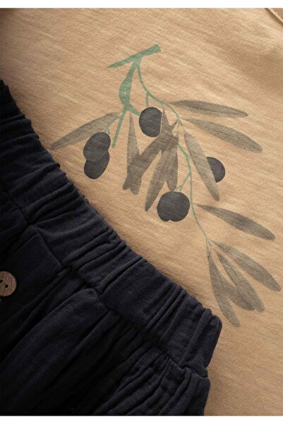 Cigit Olive nyomott bio szoknya öltöny 3-10 éves dinnye