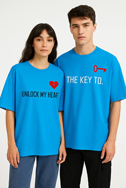 NEVERMIND Unisex Femei Bărbați Cheia pentru cuplu iubit tricou Set de 2