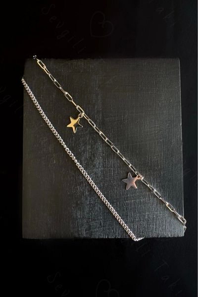 SEVGİLİ TAKI Star Detailed Double Steel Bracelet |   Vega Series