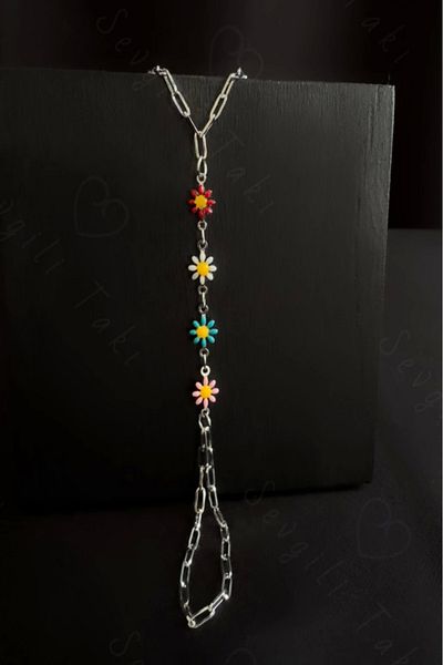 SEVGİLİ TAKI Daisy Summer Series Paper Clip Chain and Steel Şahmeran