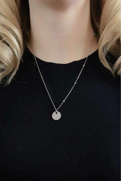 SEVGİLİ TAKI Oval Charm Steel Necklace| Aegean Series