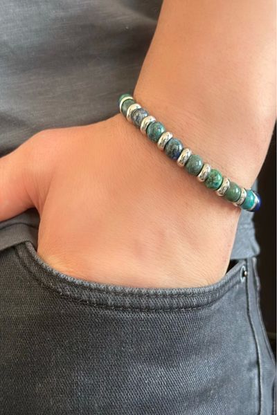 SEVGİLİ TAKI Azurite Natural Stone Bracelet - Lover Jewelry Collection