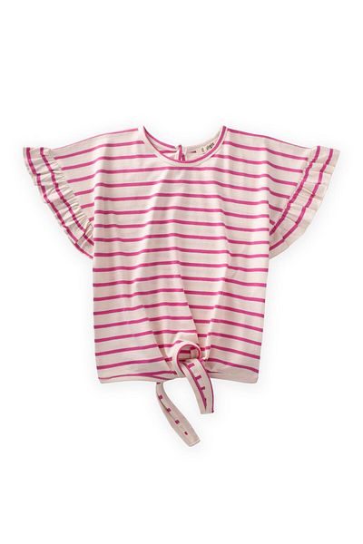 Cigit Tricou pentru fete cu dungi 3-10 ani Fuchsia cu dungi