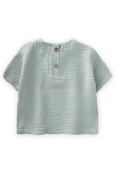 Cigit Organic Triangle Piece Bat Sleeve Muslim T-Shirt 1-10 Years Mint Green