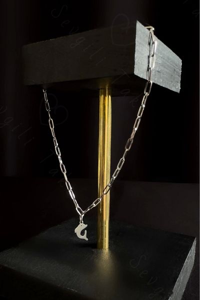 SEVGİLİ TAKI Dolphin Charm Steel Anklet| Sea Series