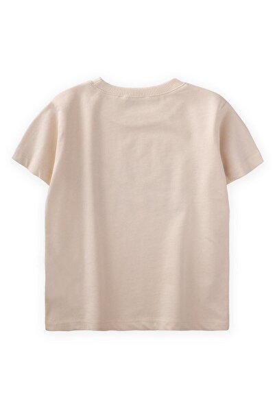 Cigit Ecru Beige Lemon Grass Printed Children's T-Shirt Age 2-10