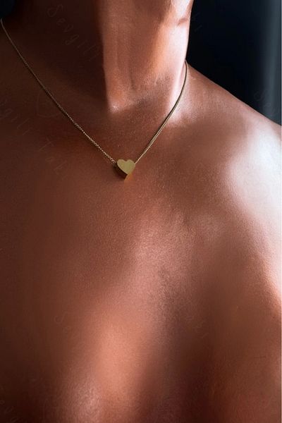 SEVGİLİ TAKI Glorious Series - Gold Steel Necklace with Heart Charm