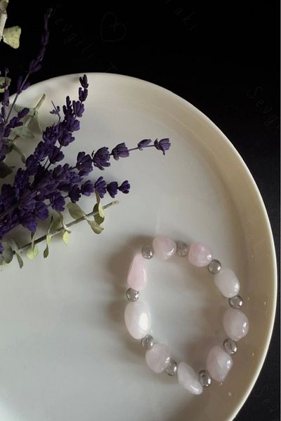 SEVGİLİ TAKI Pink Quartz Natural Stone Bracelet - Vega Series