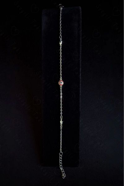 SEVGİLİ TAKI Starry Steel Bracelet with Red Evil Eye| Roman Series