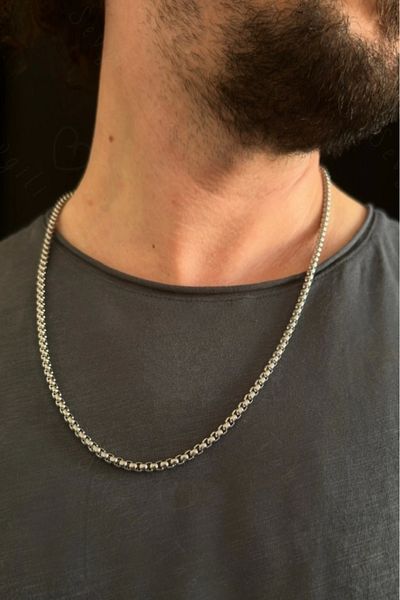 SEVGİLİ TAKI Square Steel Chain Necklace| North Series