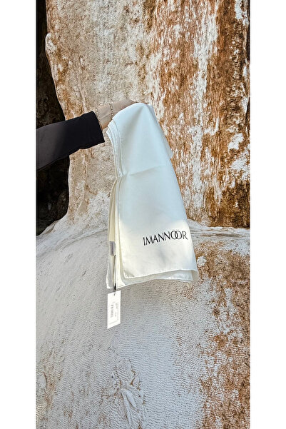 Imannoor İmannoor Çift Taraflı Mulberry İpek Şal Ekru