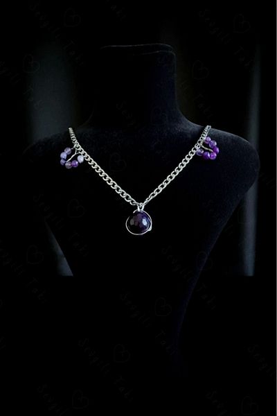 SEVGİLİ TAKI Agate Natural Stone Steel Necklace| Autumn Series
