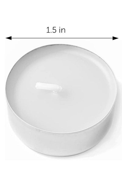 Generic Tea Light Candle Set of 100 Pieces White/Silver 38mm