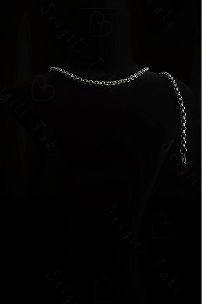 SEVGİLİ TAKI Oval Model Steel Chain Children's Bracelet - Moon Series