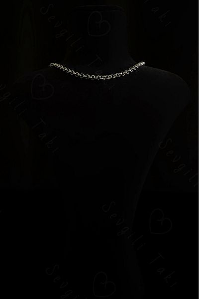 SEVGİLİ TAKI Oval Model Steel Chain Children's Necklace - Moon Series