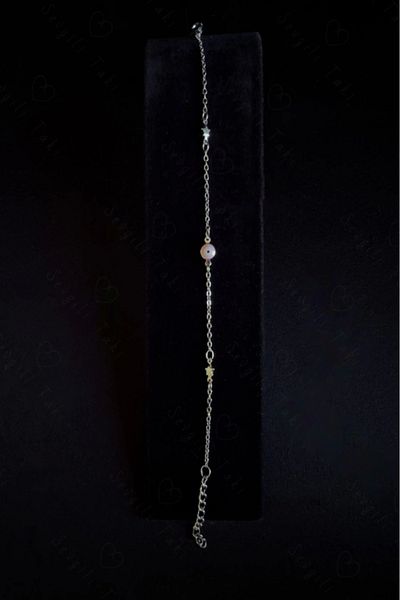 SEVGİLİ TAKI Starry Steel Bracelet with Pink Evil Eye| Venice Series
