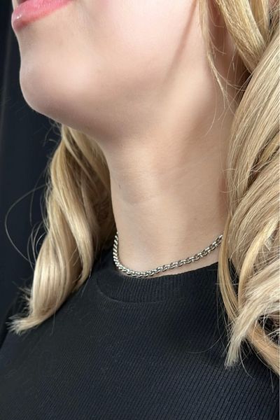 SEVGİLİ TAKI Oval Model Choker Steel Chain Necklace |   Choker Series