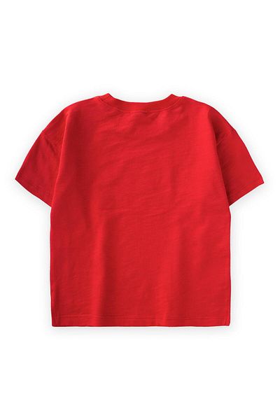 Cigit Tricou cu etichetă detaliată 2-10 ani roșu