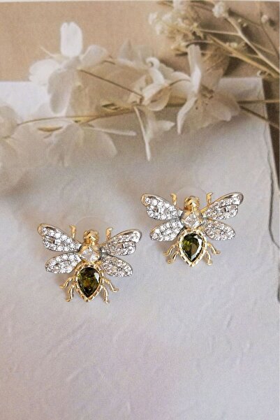 Petalia Taşlı Arı VIP Küpe