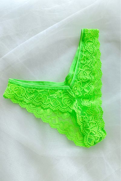 Gece İncisi Green Lace Neon Thong
