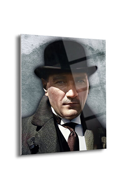 Atatürk Portresi Cam Tablo - Çerçevesiz Atatürk Tablosu - Cam Tablolar - Atatürk Tablo - ATA001