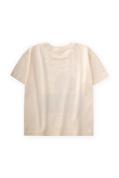 Cigit 3-10 Years Ecru T-Shirt - Printed