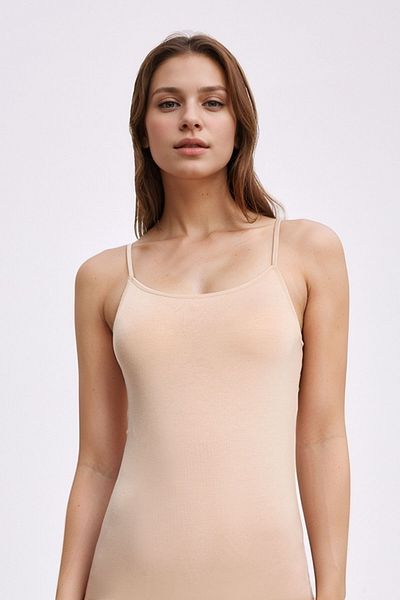 Loule 92% Cotton & 8% Elastane Adjustable Rope Strap Undershirt Ll.23.Ilk06.001