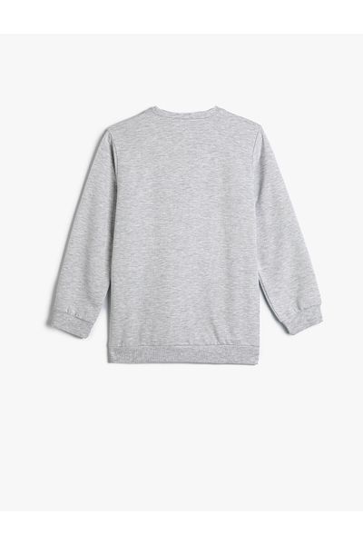 Koton Long Sleeve Crew Neck College Sweatshirt - Raster