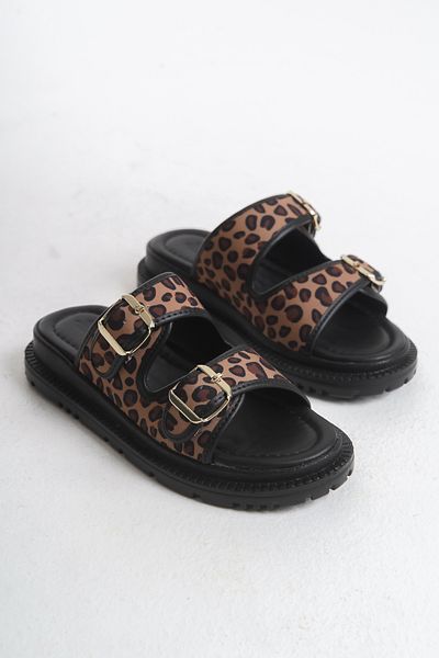 SH SİLVER MODA Women's Double Buckle Slippers