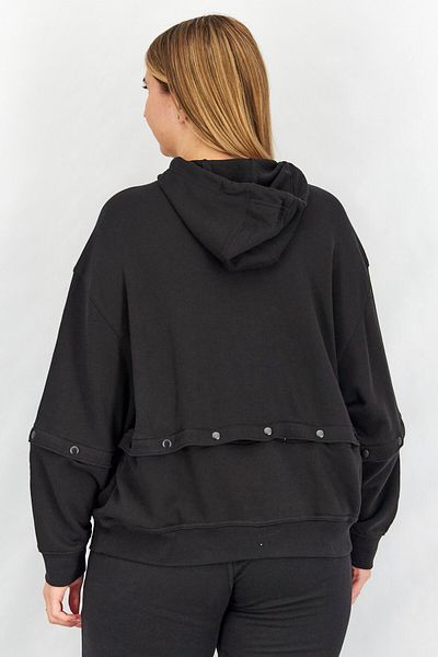 adidas Women Sportswear Fit Snap Button Hoodie, Black