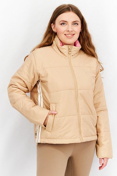 Adidas Originals Women Regular Fit Brand Logo Outdoor Puffer Jacket, Dark Beige