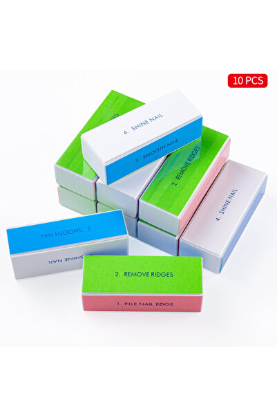 Choice مجموعة من 10 قطع، 5/10 قطع مبرد أظافر أسود، 4 خطوات تلميع ملون، مبرد أ...