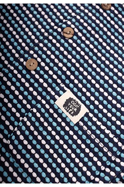 Cigit 1-6 Years Dark Blue Jacquard Seasonal Cardigan